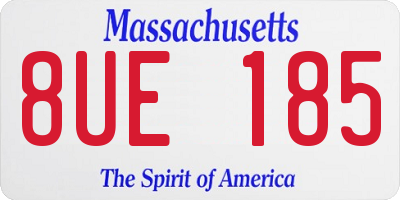 MA license plate 8UE185