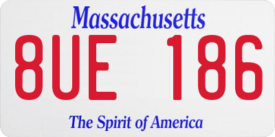 MA license plate 8UE186