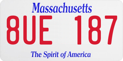 MA license plate 8UE187