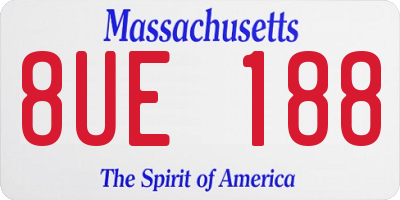 MA license plate 8UE188