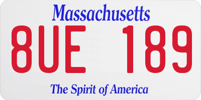 MA license plate 8UE189