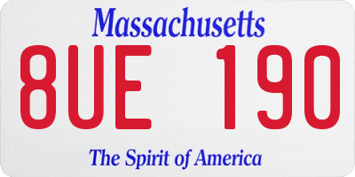 MA license plate 8UE190