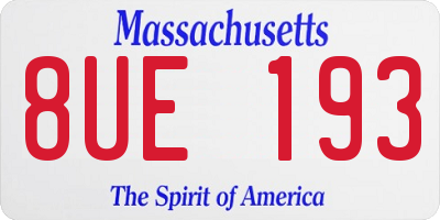 MA license plate 8UE193