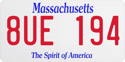 MA license plate 8UE194