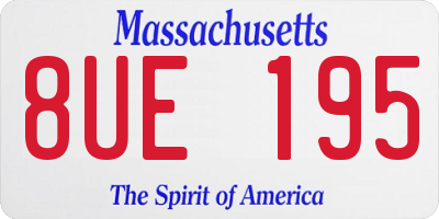 MA license plate 8UE195