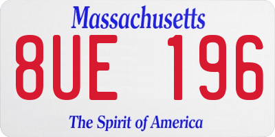 MA license plate 8UE196