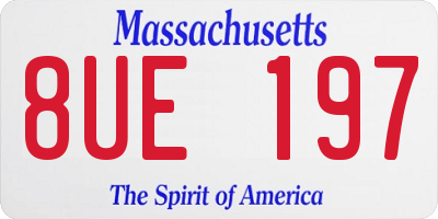 MA license plate 8UE197