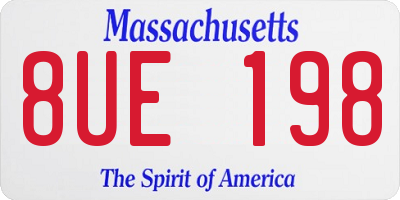 MA license plate 8UE198