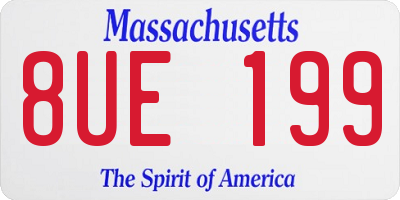 MA license plate 8UE199