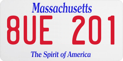 MA license plate 8UE201
