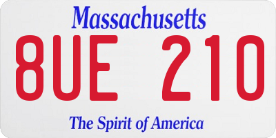 MA license plate 8UE210