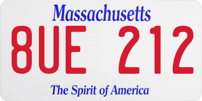 MA license plate 8UE212