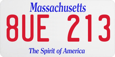 MA license plate 8UE213
