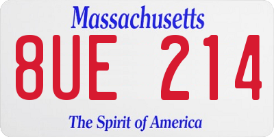 MA license plate 8UE214
