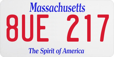 MA license plate 8UE217