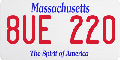 MA license plate 8UE220
