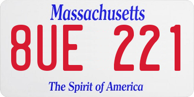 MA license plate 8UE221