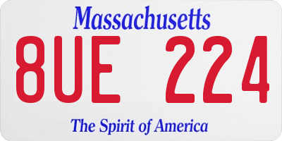 MA license plate 8UE224
