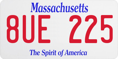 MA license plate 8UE225