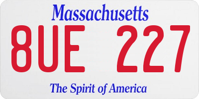 MA license plate 8UE227