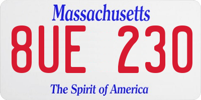 MA license plate 8UE230