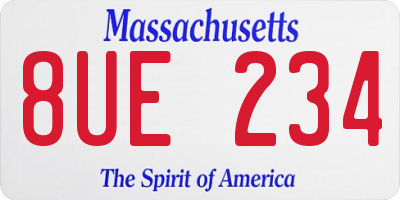 MA license plate 8UE234