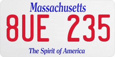 MA license plate 8UE235