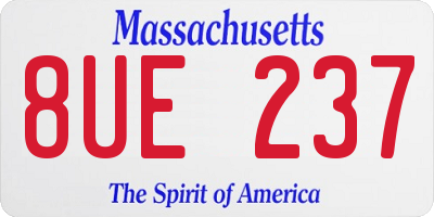 MA license plate 8UE237