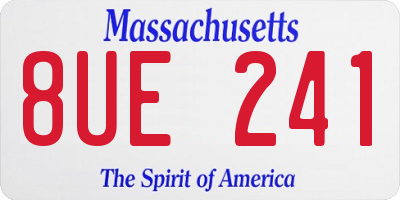 MA license plate 8UE241