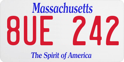 MA license plate 8UE242
