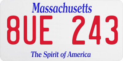 MA license plate 8UE243
