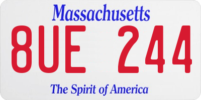 MA license plate 8UE244