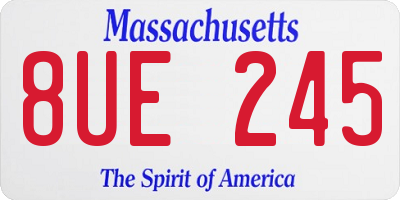 MA license plate 8UE245