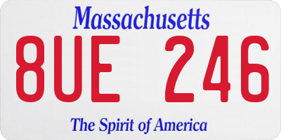 MA license plate 8UE246