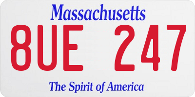 MA license plate 8UE247