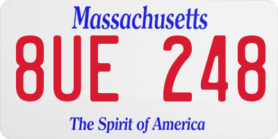 MA license plate 8UE248