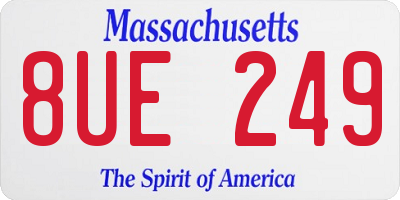 MA license plate 8UE249
