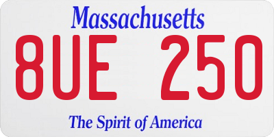 MA license plate 8UE250