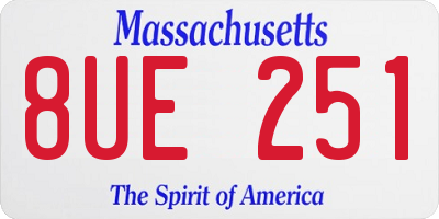 MA license plate 8UE251