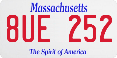 MA license plate 8UE252