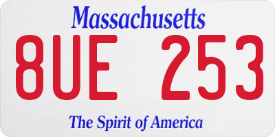 MA license plate 8UE253