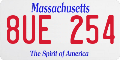 MA license plate 8UE254