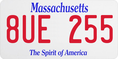 MA license plate 8UE255