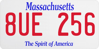 MA license plate 8UE256