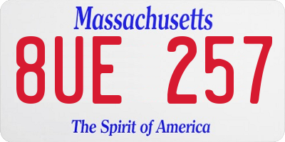 MA license plate 8UE257