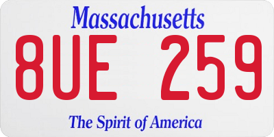 MA license plate 8UE259