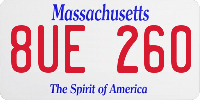 MA license plate 8UE260