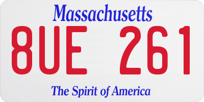 MA license plate 8UE261