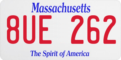 MA license plate 8UE262