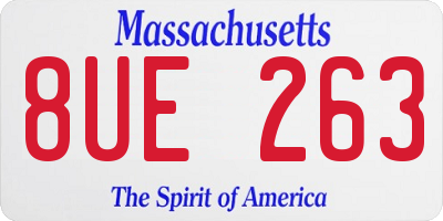 MA license plate 8UE263